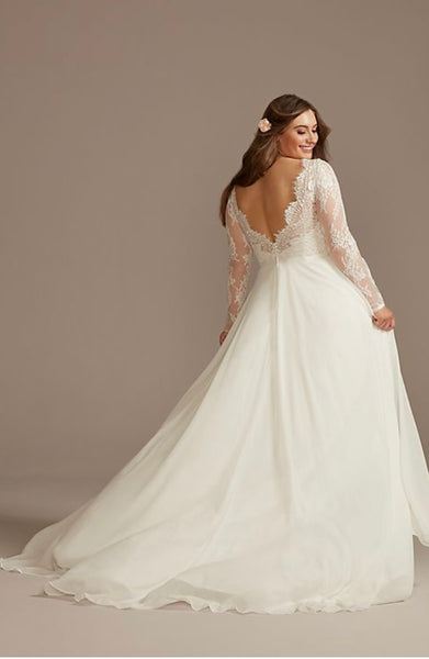 David's bridal long sale sleeve wedding dress