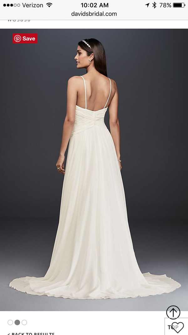 Crinkle Chiffon Wedding Dress with Draping | David's Bridal