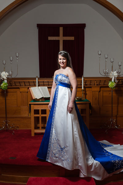 royal blue wedding dress davids bridal