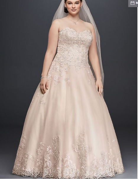 David's bridal rose outlet gold wedding dress