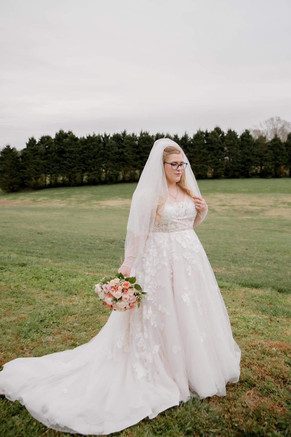 David's bridal rose gold hotsell wedding dress