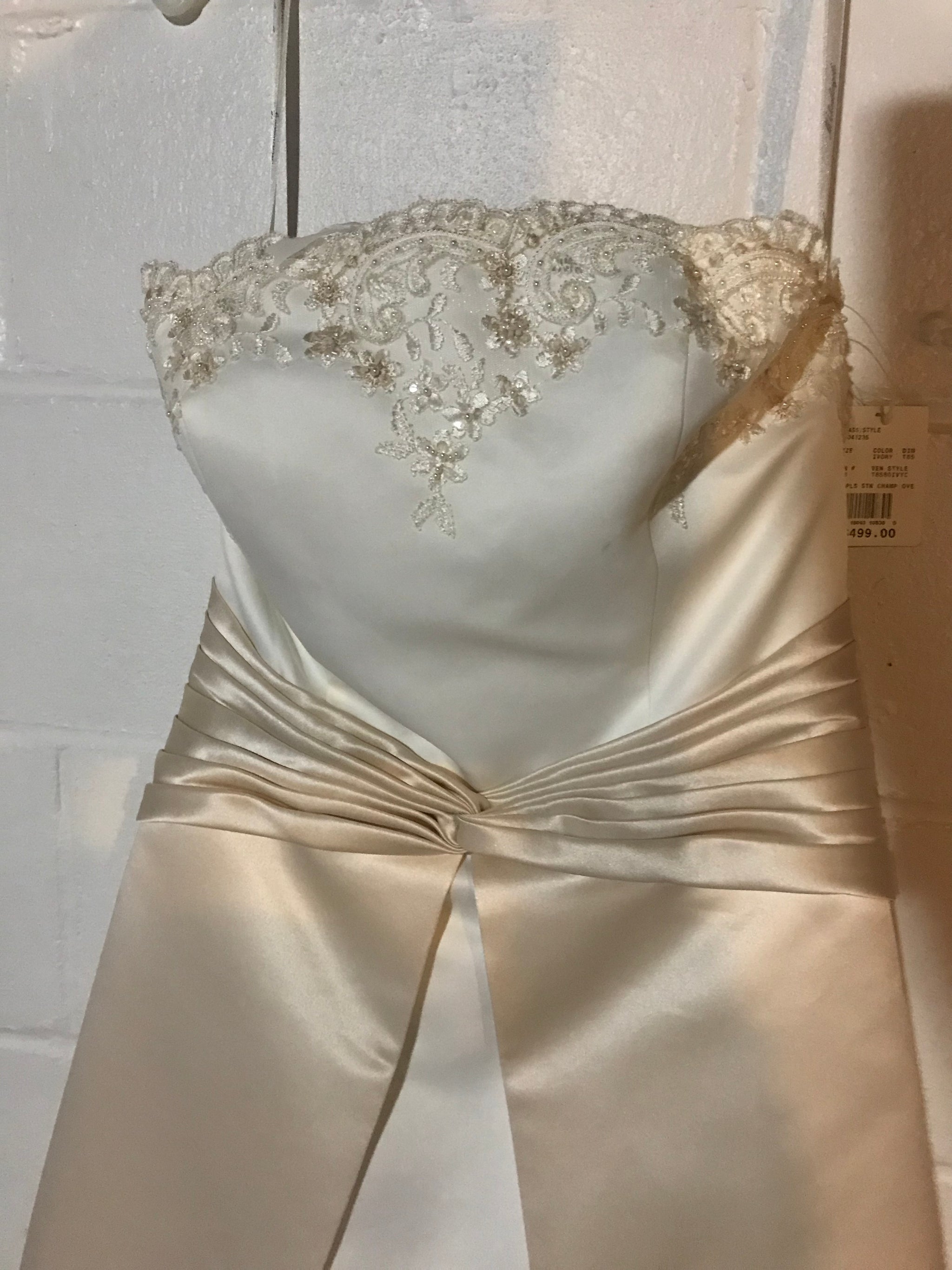 Satin Dress David's Bridal Champagne Bridesmaid Dress David's