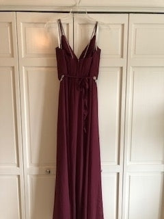 Davids bridal burgundy on sale dress