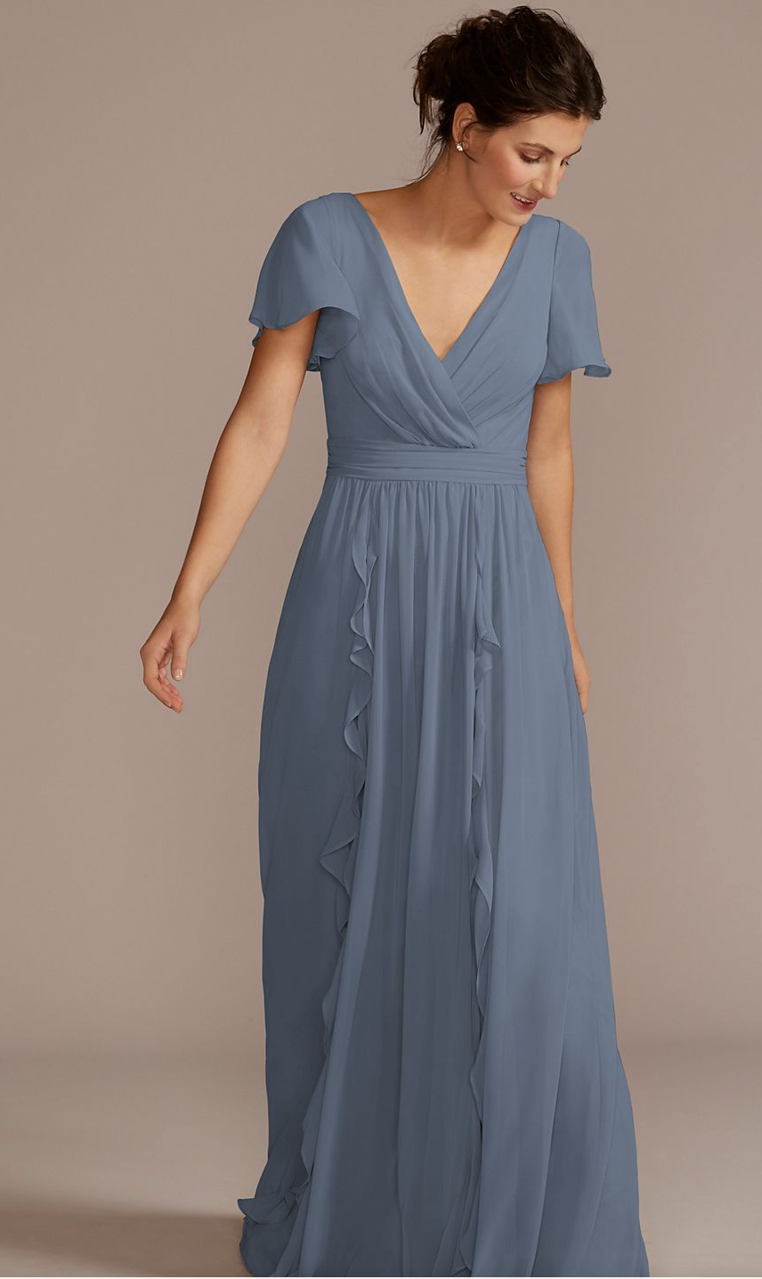 David's bridal steel outlet blue bridesmaid dresses