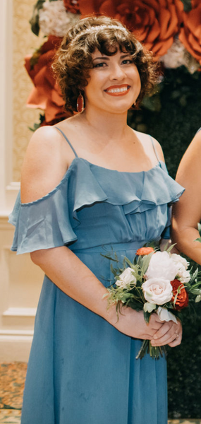 David s Bridal Cold Shoulder Crinkle Chiffon Bridesmaid Dress