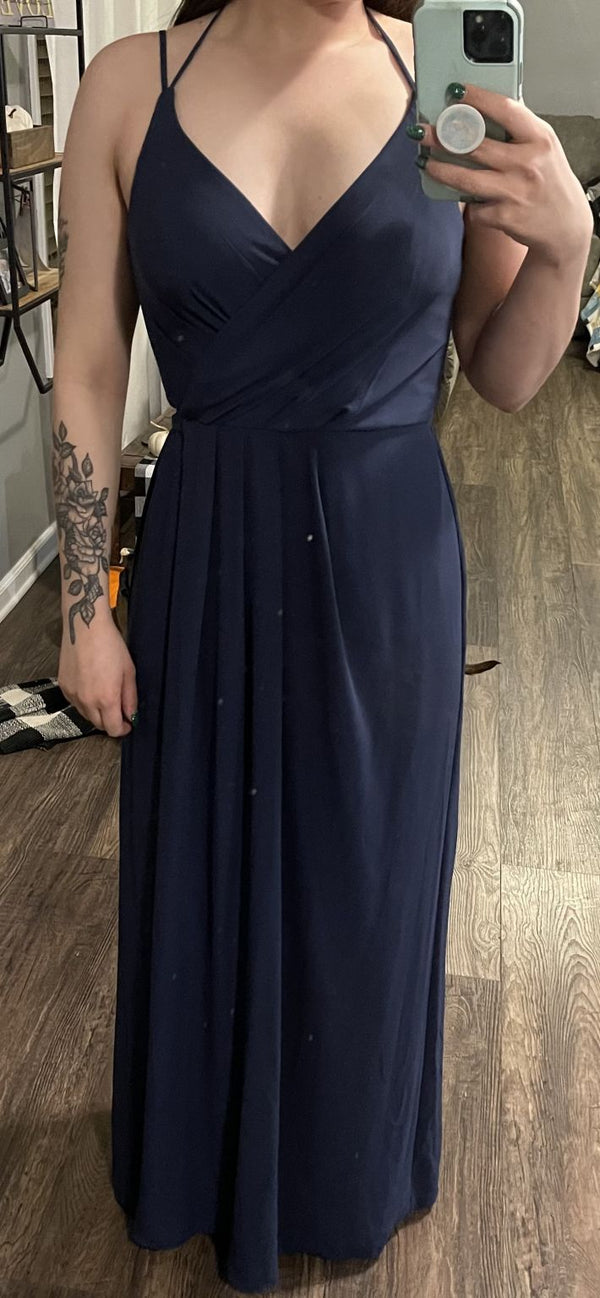 halter top chiffon wedding dresses Lace Applique Neck Satin Court Bridal Dress with Watteau Train Cape - Alisse Bridal Off White / Satin Black Cardigan Combo Maxi neckline.The model shows a F25LAUNCH2 colors:deep olive