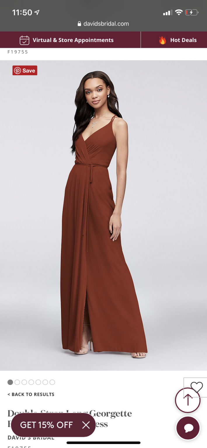 Double strap georgette 2024 bridesmaid wrap dress