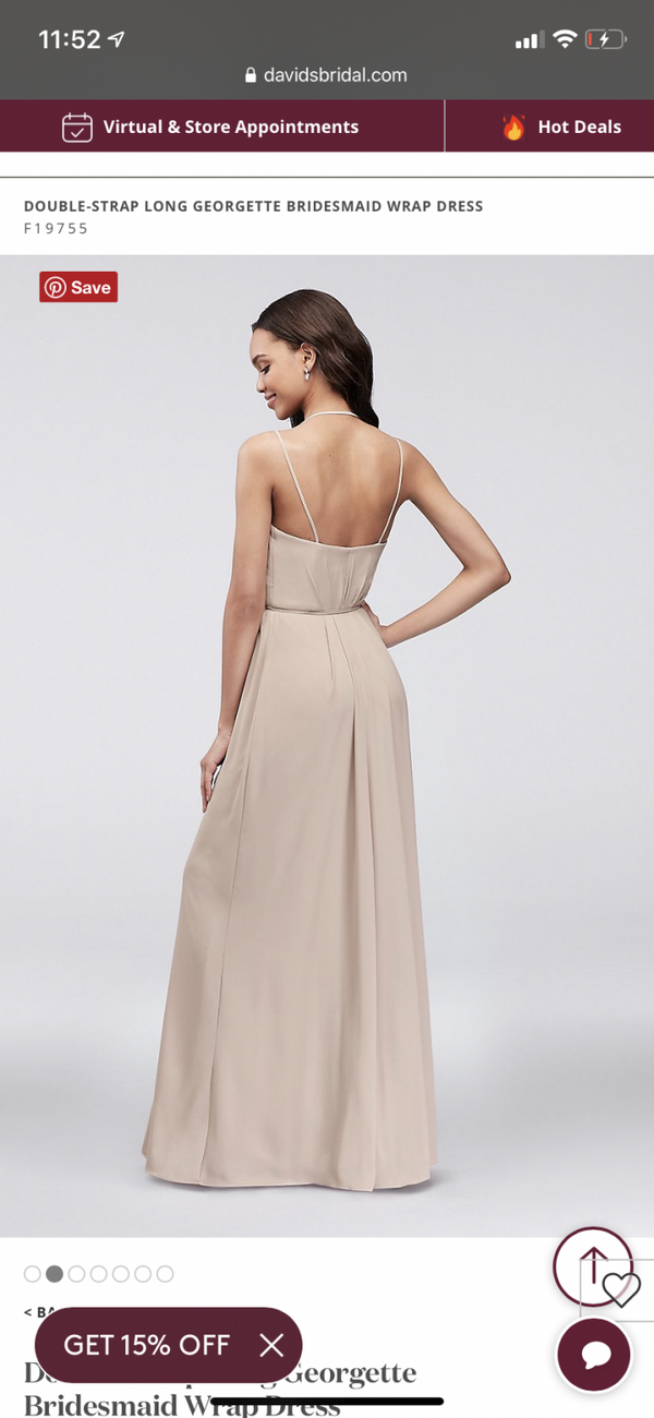 David's bridal wrap bridesmaid dress on sale