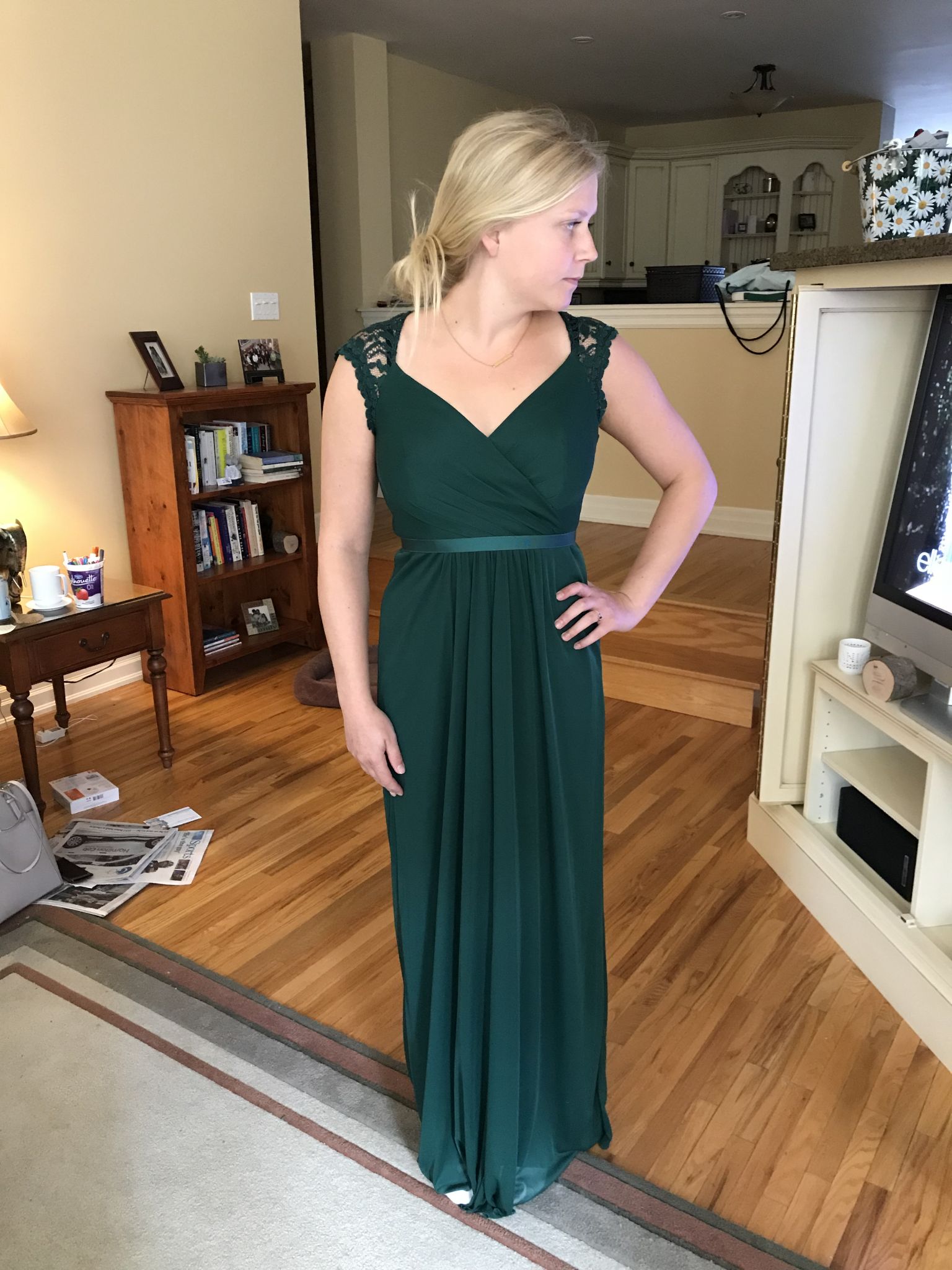 David's bridal emerald clearance green bridesmaid dresses