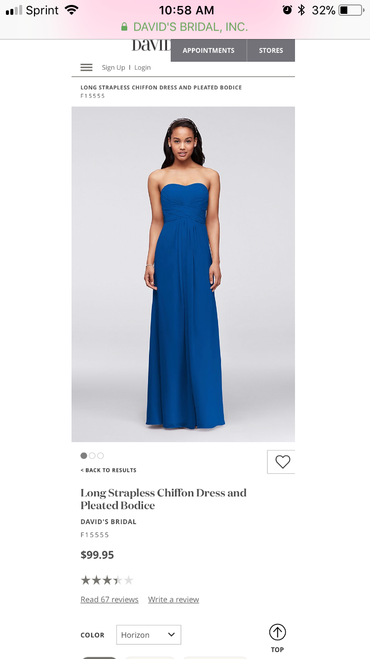 Horizon blue color david's 2025 bridal