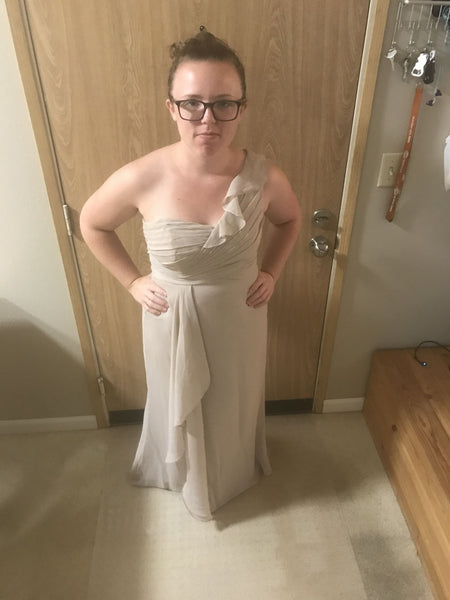 Davids bridal biscotti clearance dress