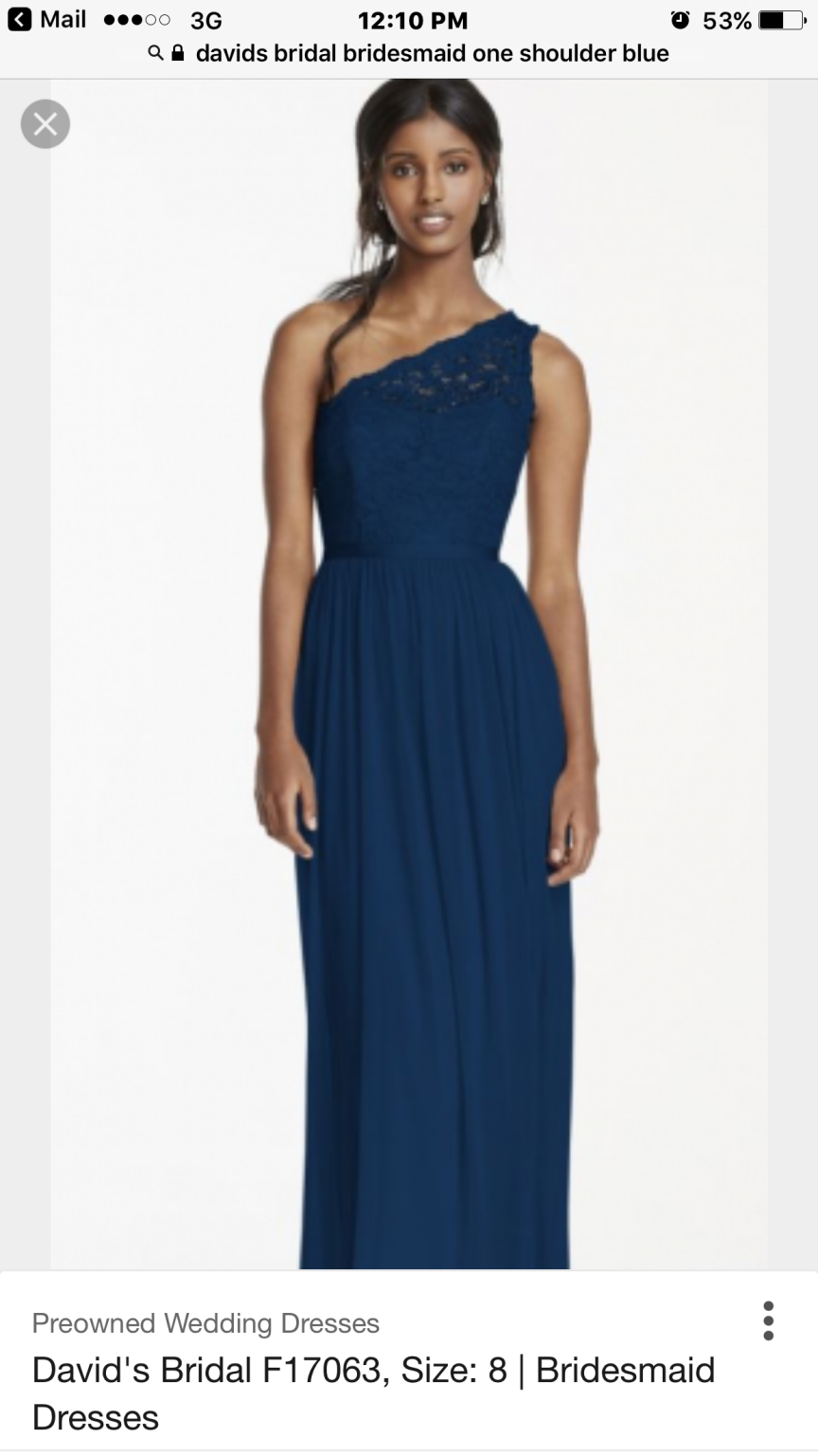 David's bridal marine blue bridesmaid dresses sale