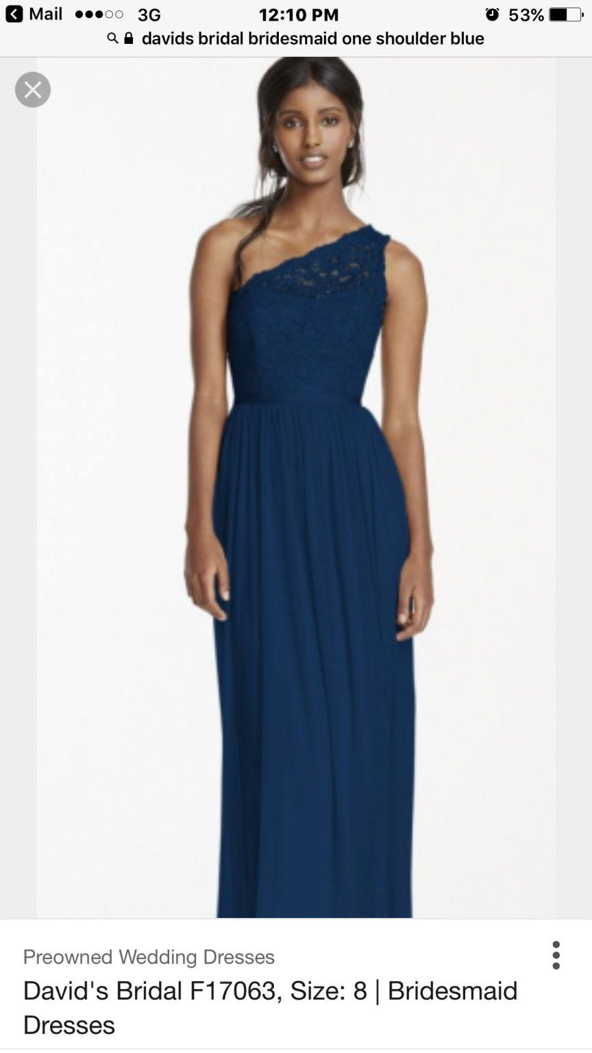 David's bridal marine top blue bridesmaid dresses