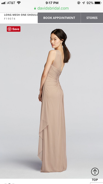 David's bridal long shop mesh one shoulder