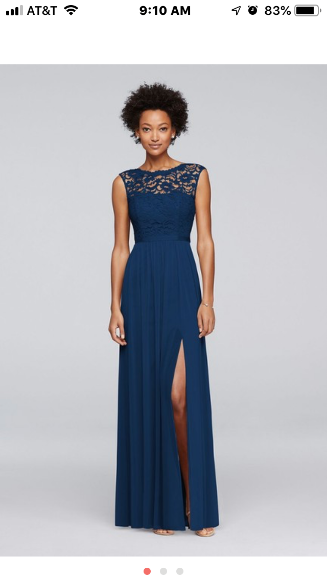 David's bridal navy blue bridesmaid dresses hot sale