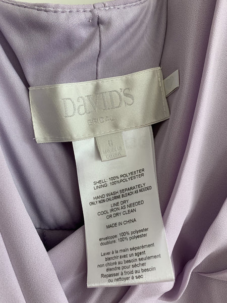 David's bridal long on sale georgette v neck