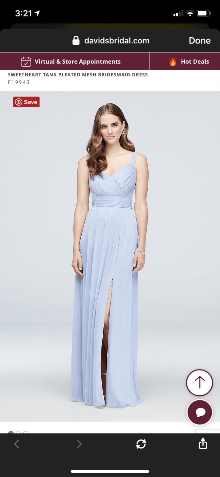 Sweetheart tank pleated hot sale mesh bridesmaid dress