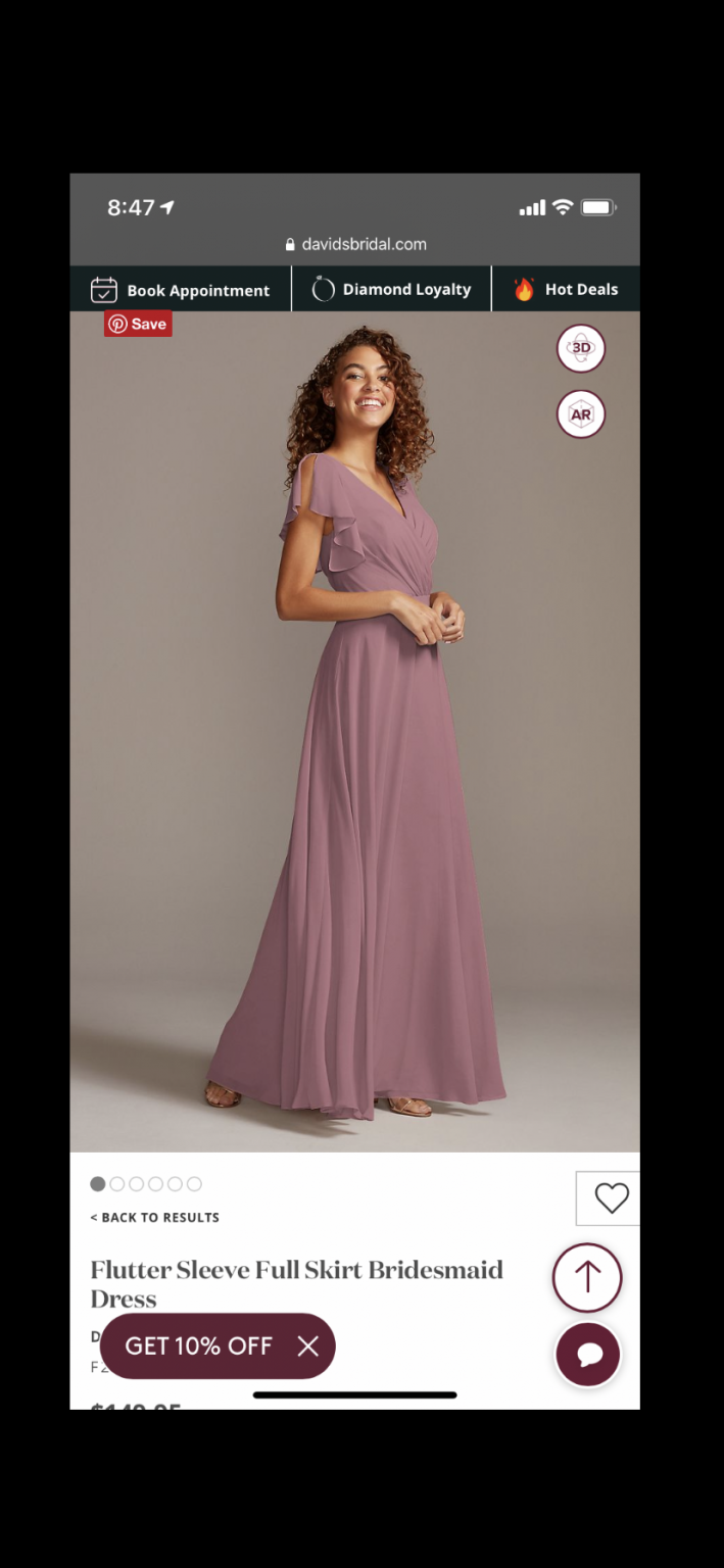 David's bridal 2025 flutter sleeve