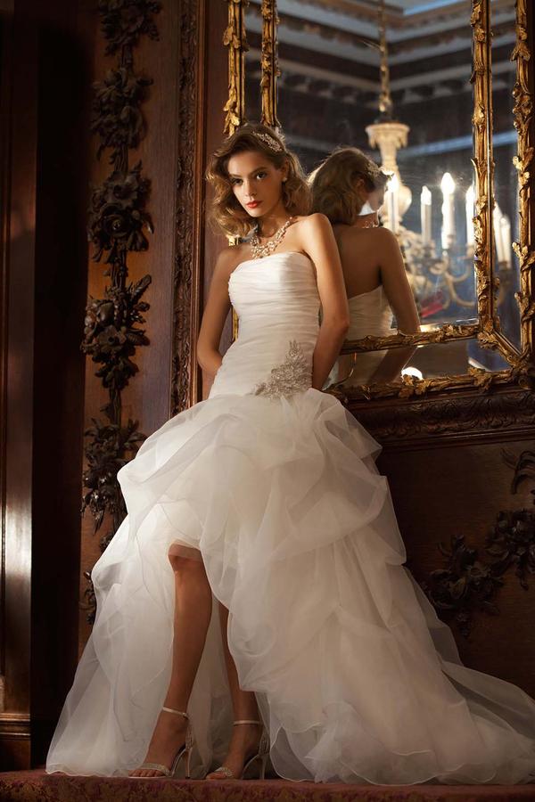 David's Bridal Galina Signature High Low - Main Image