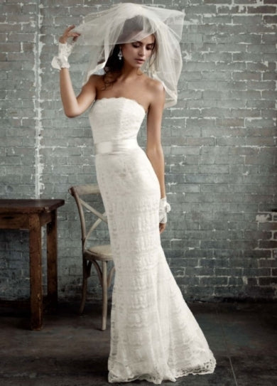 Lace David's Bridal Galina Wedding Dress David's Bridal