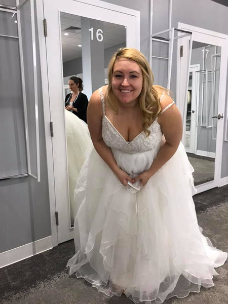Garza plus size wedding dress with double deals straps