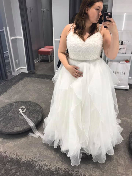 Garza ball gown wedding online dress with double straps