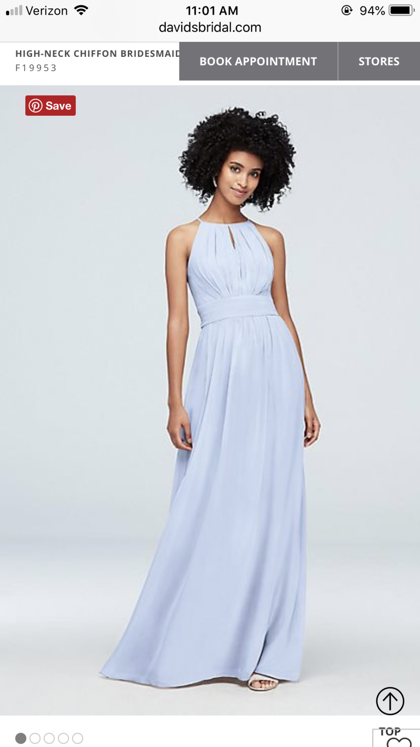 David's bridal outlet high neck chiffon