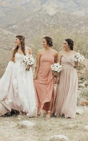 David's bridal high neck chiffon sales