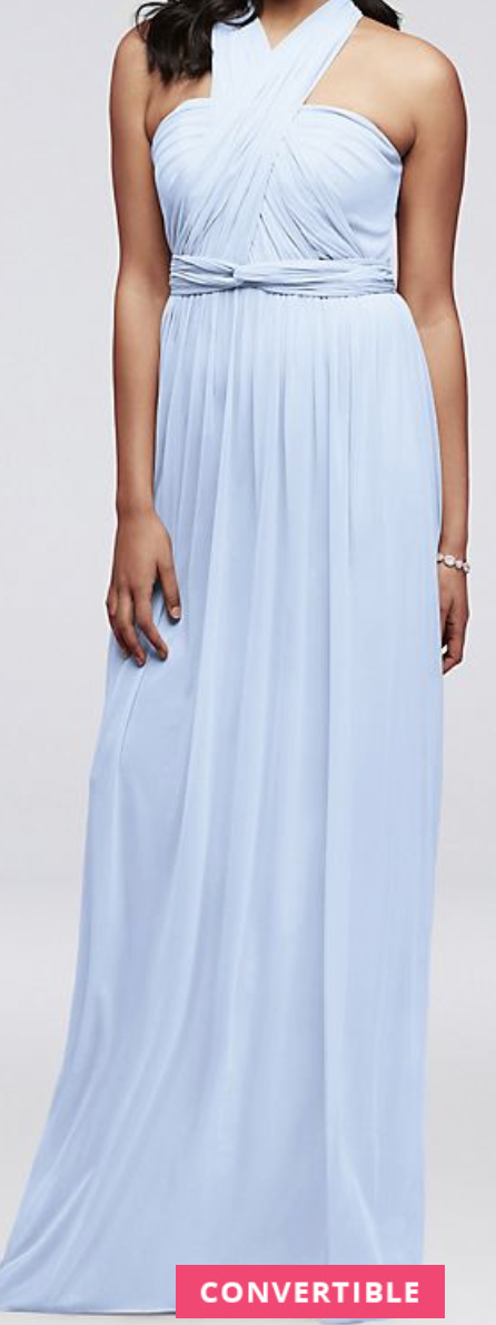 David s Bridal Long Mesh Style Your Way 6 Tie F19515 Nearly Newlywed