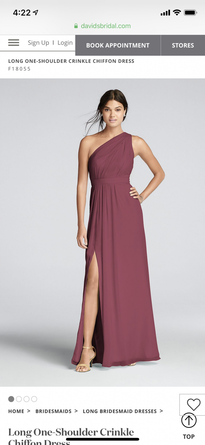 David's bridal one on sale shoulder bridesmaid dress