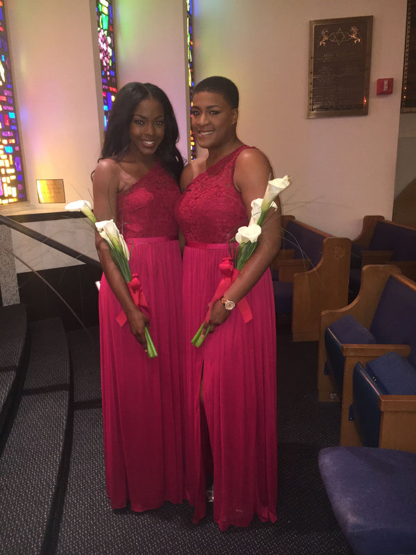 David's Bridal Apple Red Dresses For Wedding David's Bridal