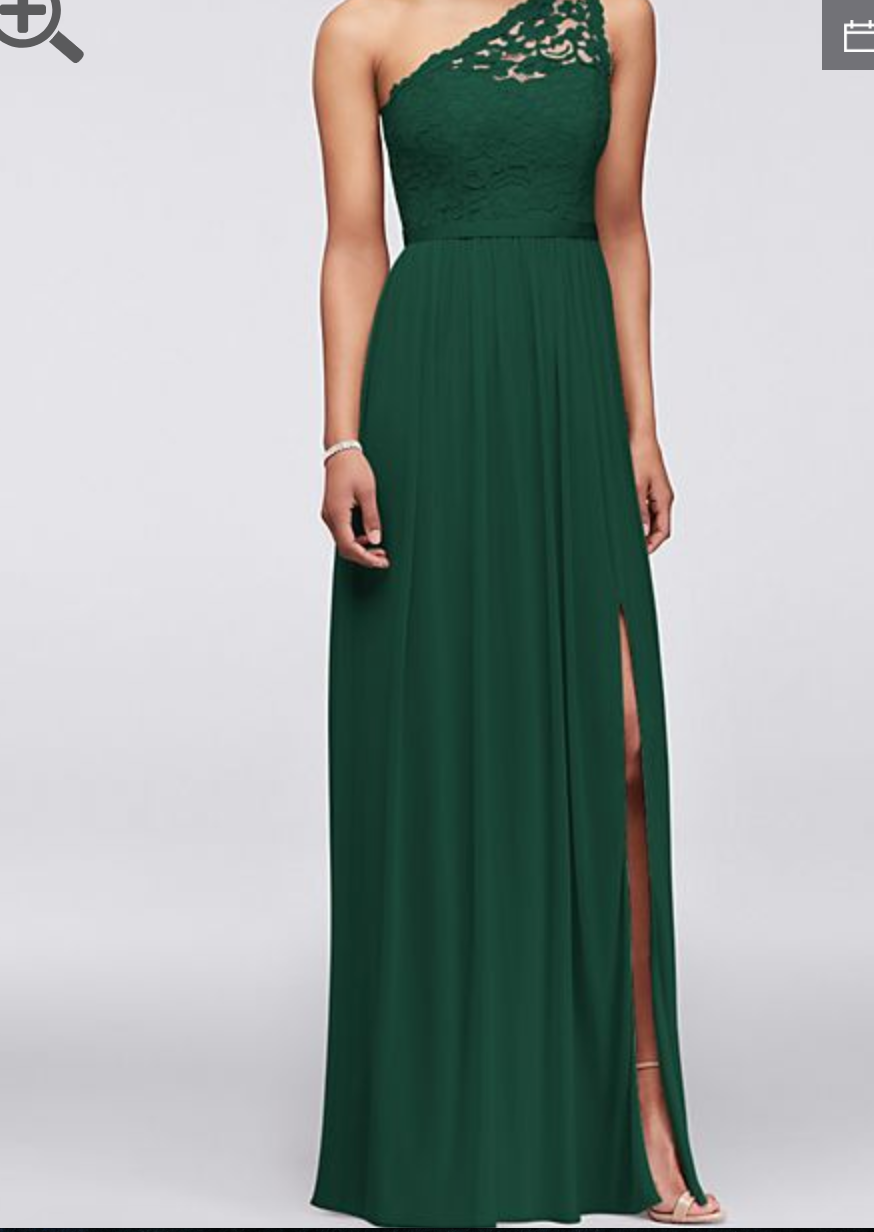 David's bridal dark outlet green bridesmaid dresses