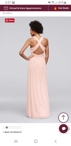 David's bridal criss cross best sale bridesmaid dress