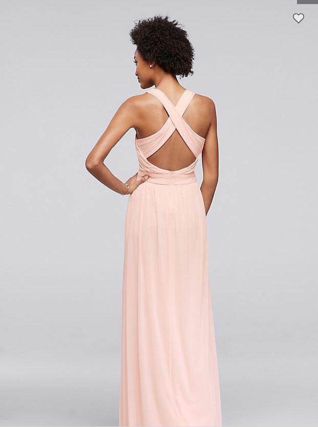 David's bridal long mesh with open back hotsell