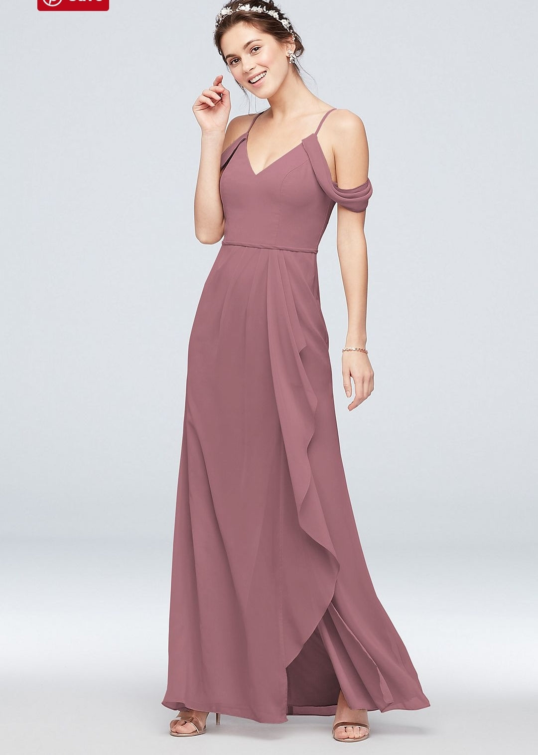 david s bridal off the shoulder bridesmaid dress