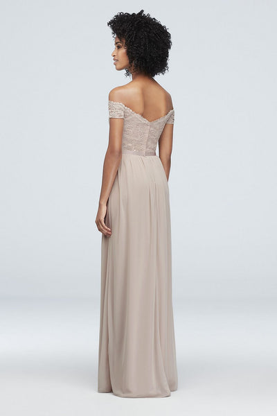 David's bridal cold hot sale shoulder bridesmaid dress