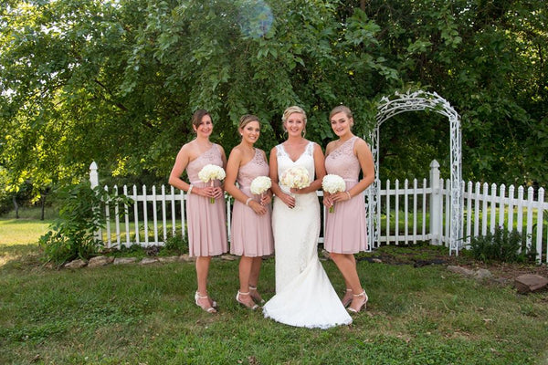 David's Bridal One Shoulder Lace – Nearly Newlywed