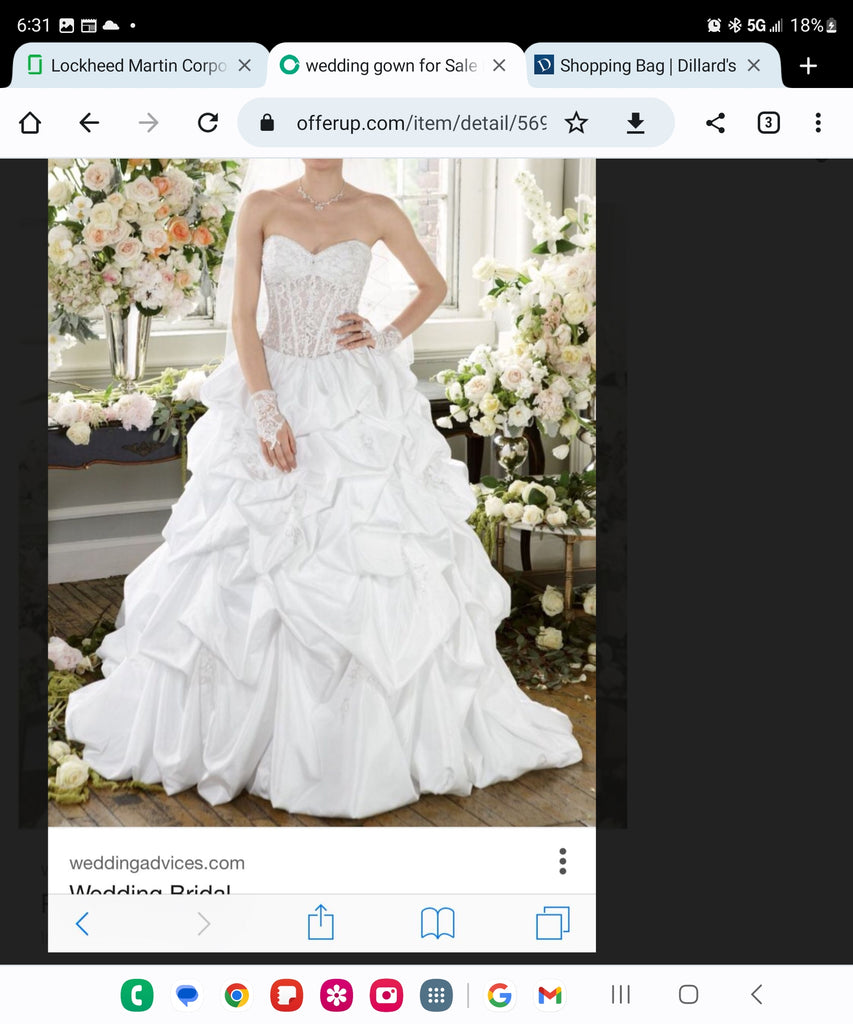 David's Bridal Pick-up illusional bodice and lace up back ...