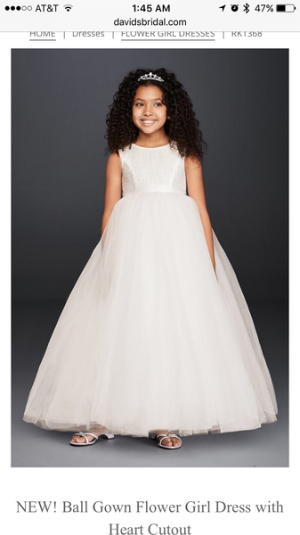 Ball gown flower girl top dress with heart cutout rk1368