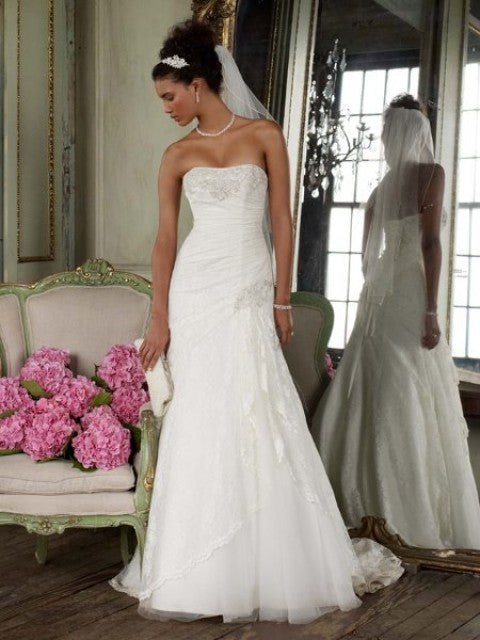 Line Dress David's Bridal Little White Dress Satin V-Neck Tea