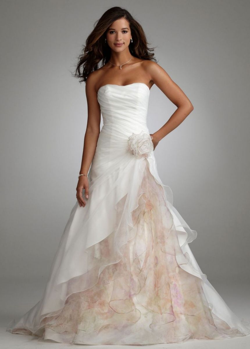 David's bridal floral wedding dress hotsell