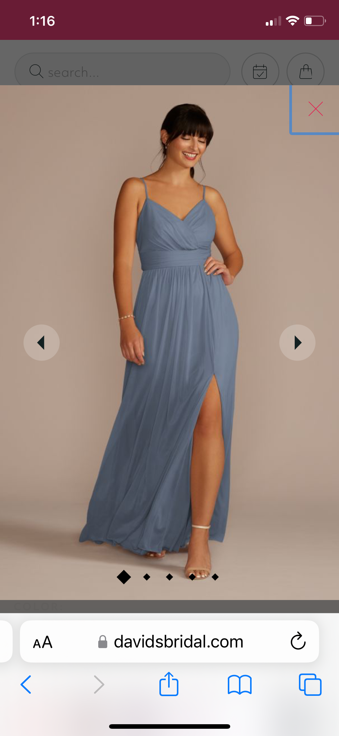 Steel blue david's bridal deals