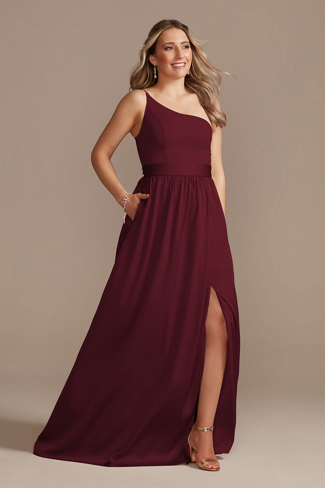 david s bridal maroon dress