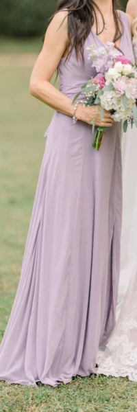 David's bridal surplice tank 2025 long chiffon bridesmaid dress