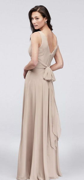 David's bridal surplice tank hot sale long chiffon bridesmaid dress