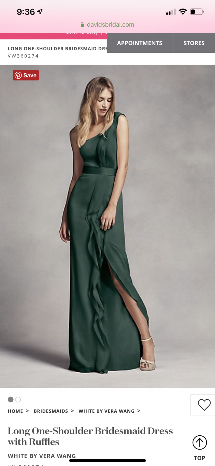 vera wang one shoulder bridesmaid dress