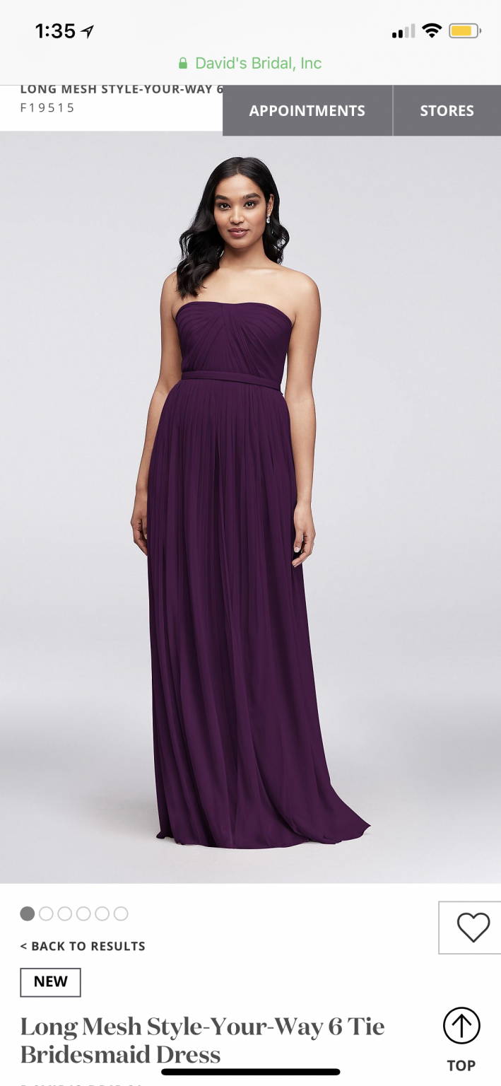 David's bridal convertible bridesmaid dress online