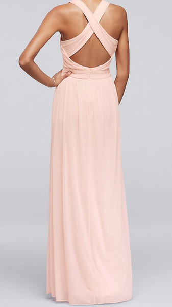 David's bridal long mesh with open back sale