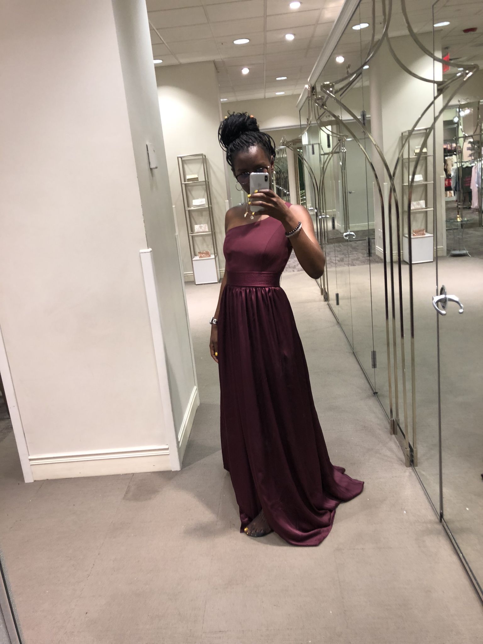 David's Bridal White by Vera Wang One Shoulder Dress w/ Sash