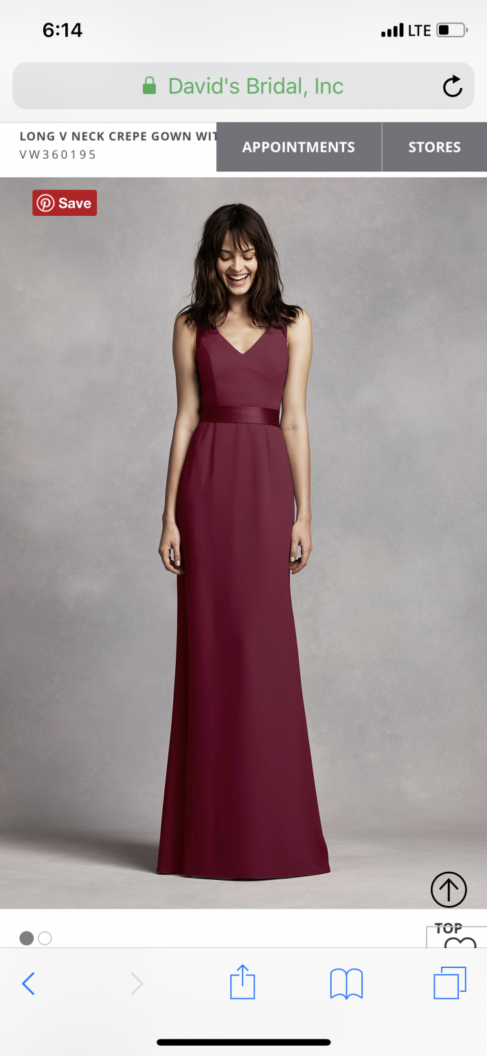 David's bridal vera wang bridesmaid sales